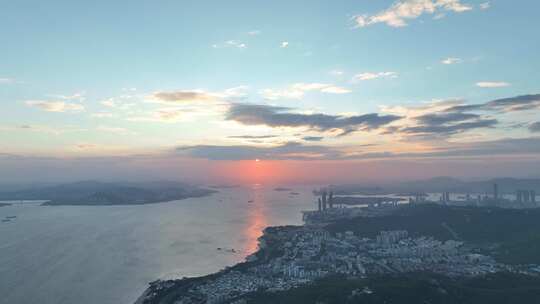 厦门海岸线日落风光航拍环岛路大海黄昏风景