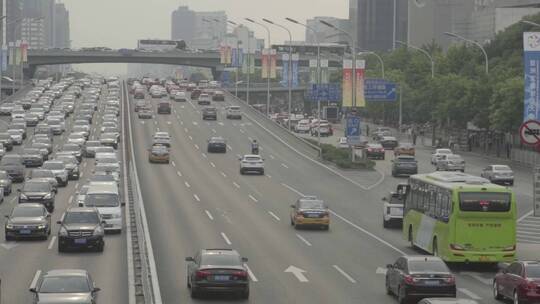 北京马路车流城市街景