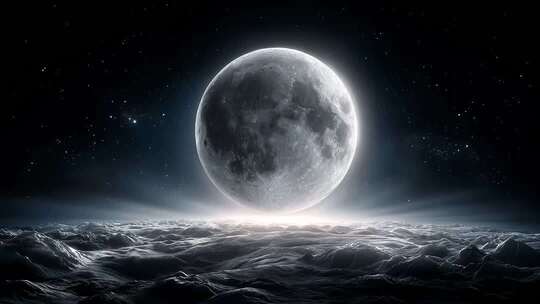 皓月当空照耀大地波涛汹涌