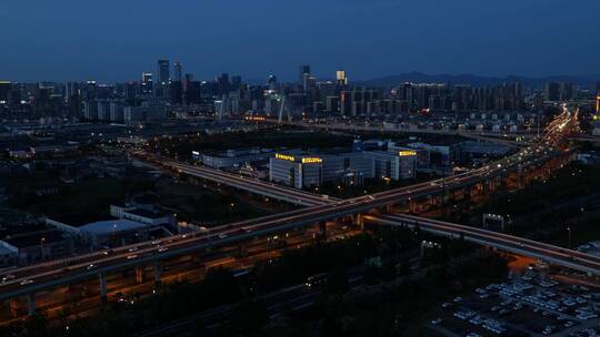 夜景 城市 车流 灯光 公路