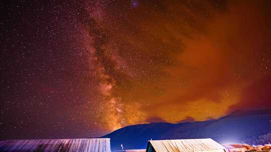 大美新疆喀纳斯银河