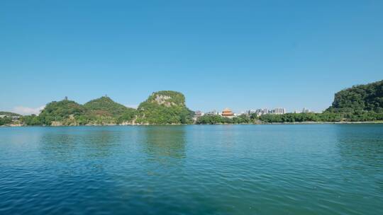 广西柳州百里柳江风景城市风光江景