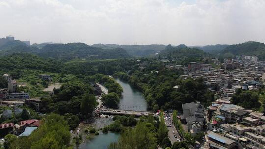 航拍贵阳十里河滩风景区