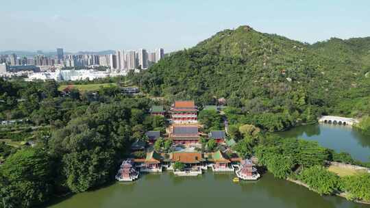 航拍广东珠海圆明新园