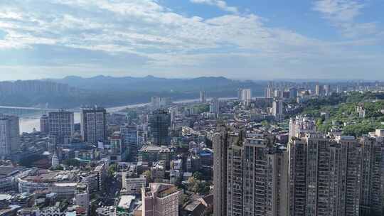 四川泸州城市风光泸州建设航拍