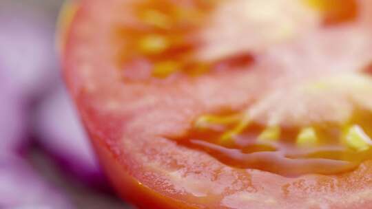 西红柿、洋葱、黄瓜特写