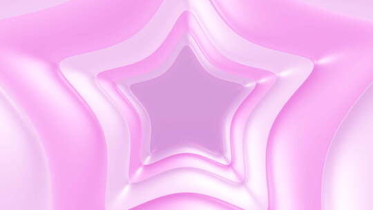 粉红色渐变光泽卡通星型隧道环形动画