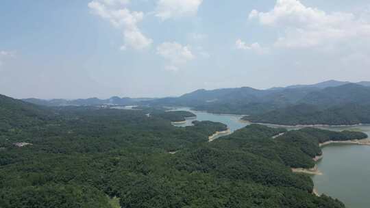 航拍湖北襄阳南漳县三道河风景区