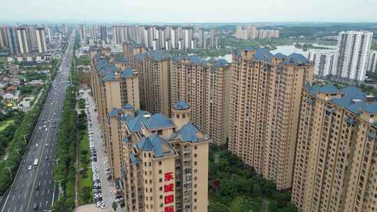 东城国际第三代住房房产小区航拍