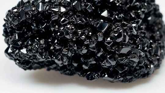 黑色晶体微距特写