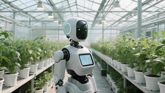 温室大棚内的科技机器人