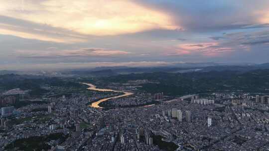 北流市城市空境航拍延时