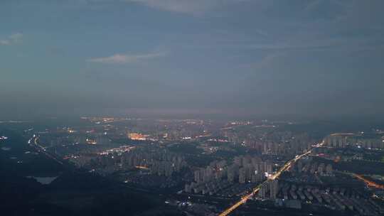 重庆科学城 重庆高新区 傍晚全景航拍视频素材模板下载