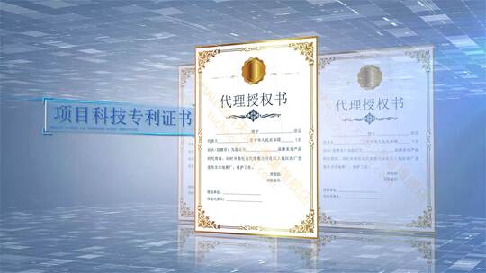 奖牌多张证书专利企业模版AE视频素材教程下载