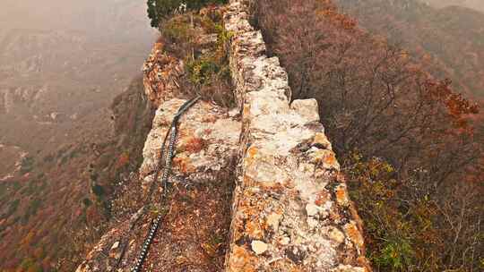 北京秋天司马台长城群山红叶大气宣传片