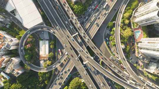 广州车水马龙道路延时