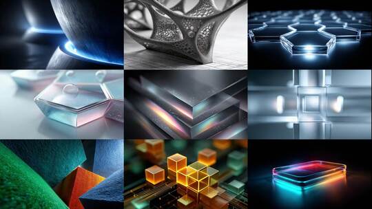 几何空间无限延伸抽象艺术科技感十足高清在线视频素材下载