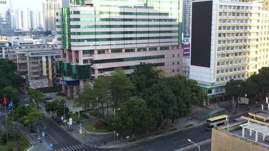 航拍深圳福田区华能大厦