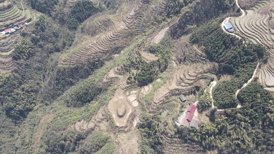 航拍巍峨大山盘山公路