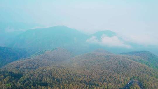 杭州萧山义桥寺坞岭望江阁日出风景