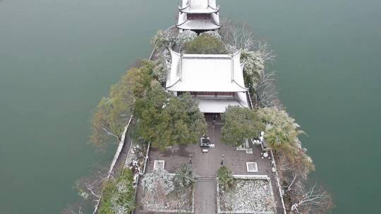 湖南省衡阳市石鼓书院雪景航拍合集