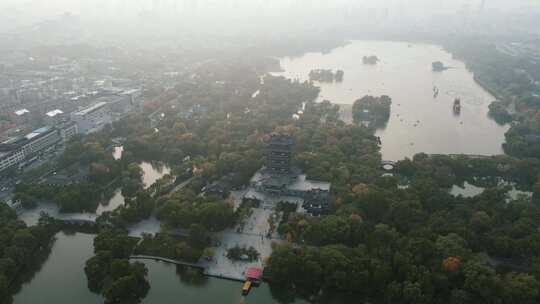 合集济南大明湖航拍