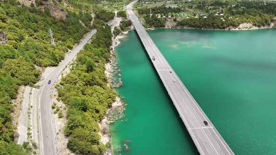 西藏林芝市尼洋河林拉高速公路自然风光航拍