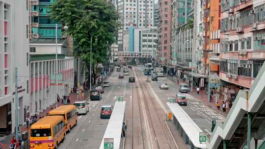 香港街景车流视频素材模板下载