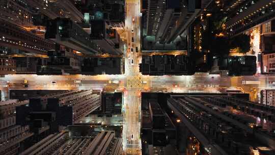 香港城市高楼俯拍