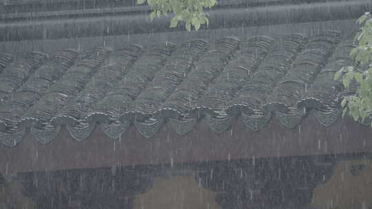 古建筑屋檐下雨 意境水滴 唯美屋檐雨滴