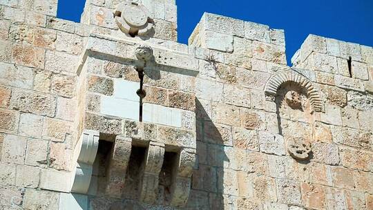 以色列耶路撒冷老城狮门视频素材模板下载