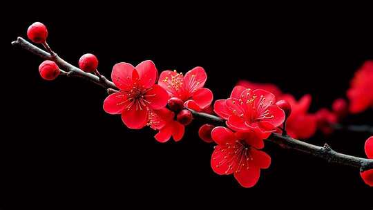 红色梅花特写