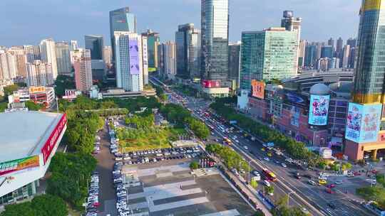 广州天河区天河路航拍车流城市交通车水马龙