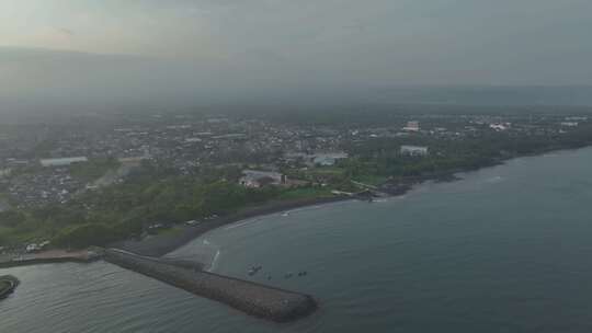 HDR印尼爪哇岛外南梦城市沿海风光航拍视频素材模板下载