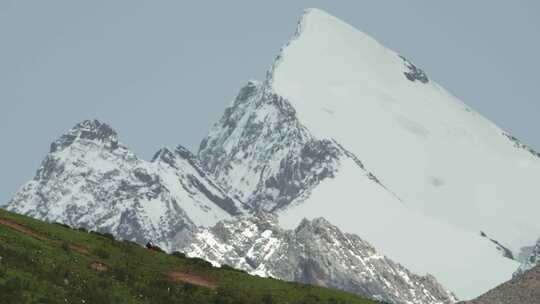 川西高原上的雪山雪宝顶
