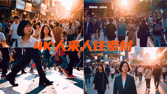 人群人流人来人往人​​行走脚步都市人流