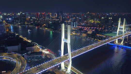 高架桥夜景航拍