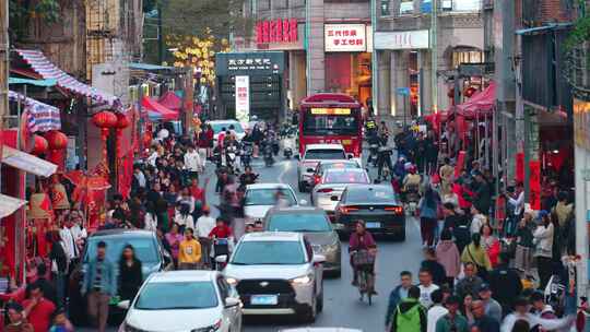 佛山禅城快子路挥春街延时素材05