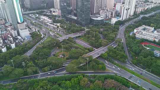 深圳深南皇岗立交桥延时车流