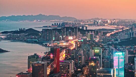 青岛夜景城市夜景西海岸夜景