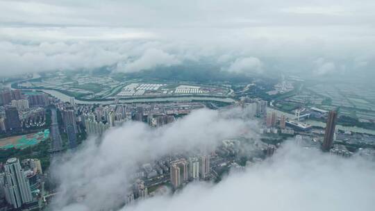 深圳城市航拍云海