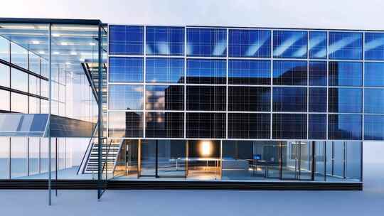 现代玻璃建筑通透质感 光影交织建筑玻璃质