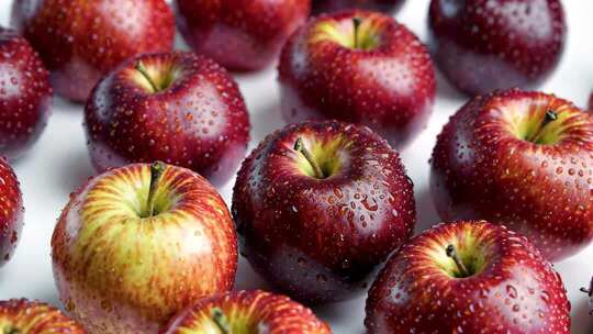 带水珠红苹果微距素材