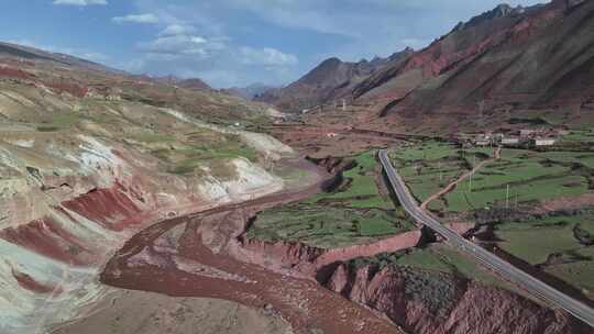 西藏丁青县G317川藏公路航拍自然风光