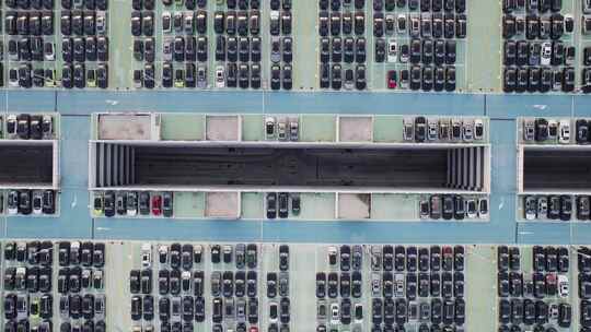 航拍停车场建筑视频素材模板下载