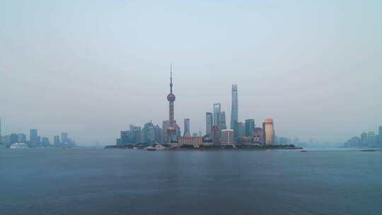 上海陆家嘴日转夜延时拍摄