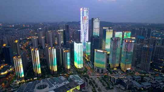 中国湖南金融中心夜景
