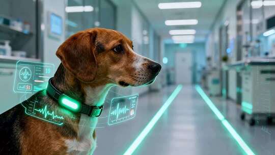 科技感宠物狗医疗场景