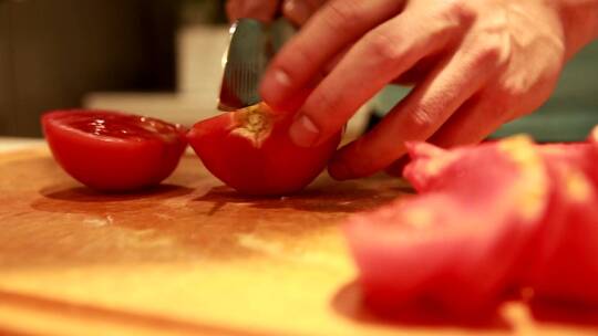 【镜头合集】菜刀切西红柿番茄