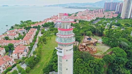 航拍漳州港卡达凯斯海岸线美景